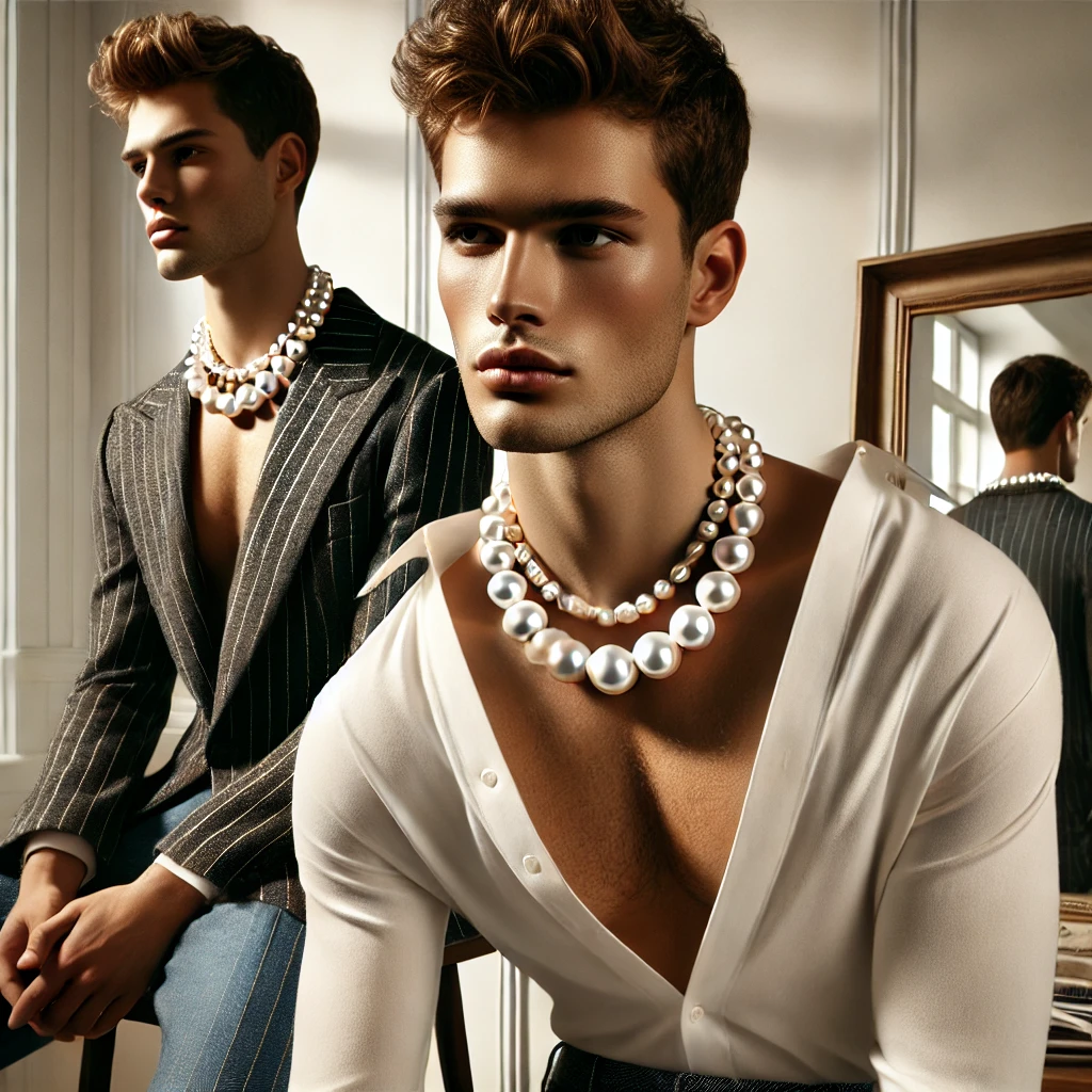 mens pearl necklace